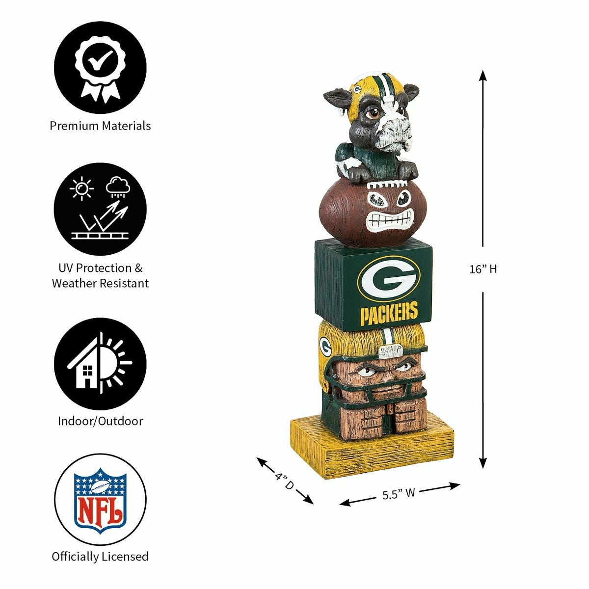 Green Bay Packers Tiki Team Totem Garden Statue
