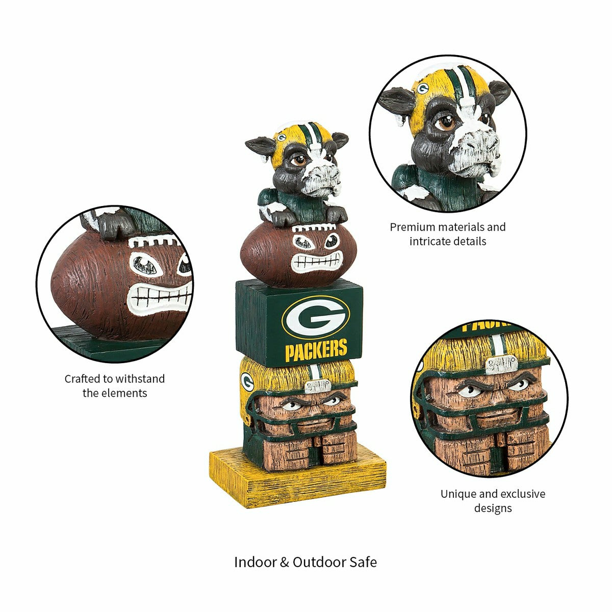 Green Bay Packers Tiki Team Totem Garden Statue