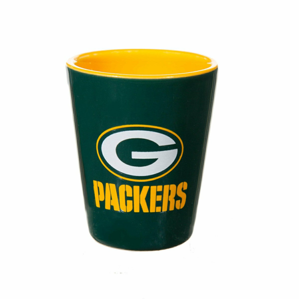 Green Bay Packers 4-Piece Ceramic and Glass 2oz. Shot Glass Set