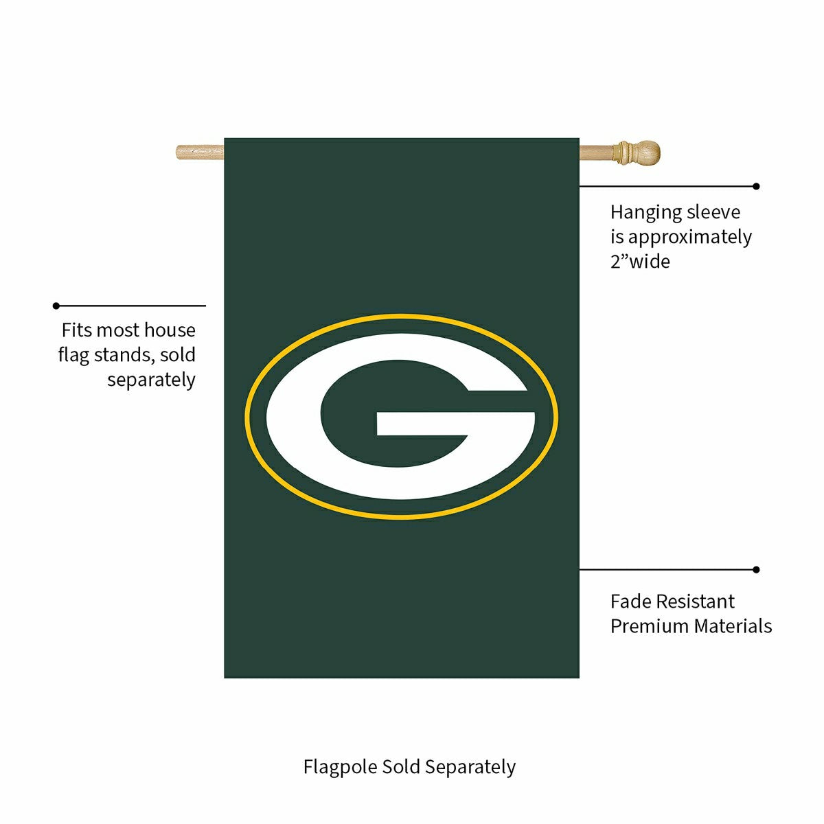 Green Bay Packers Applique House Flag