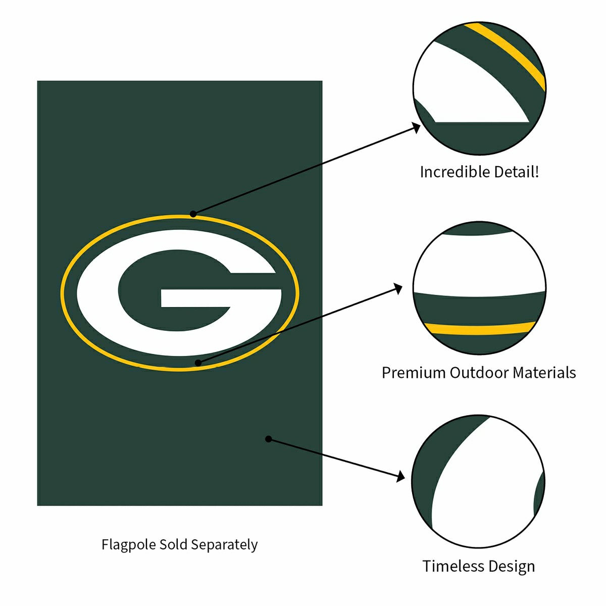 Green Bay Packers Applique House Flag