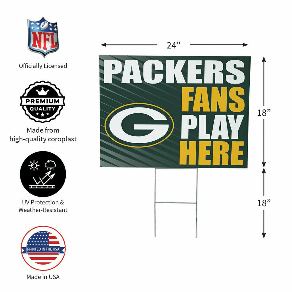 Green Bay Packers Coroplast Yard Sign "Fans Play Here"