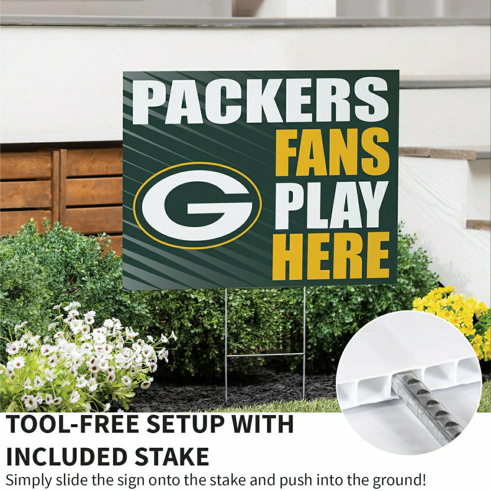 Green Bay Packers Coroplast Yard Sign "Fans Play Here"