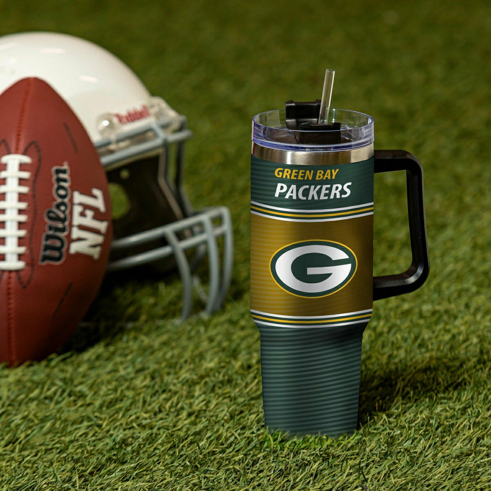 40oz Stainless Steel Canyon Cup w/ Straw, Green Bay Packers