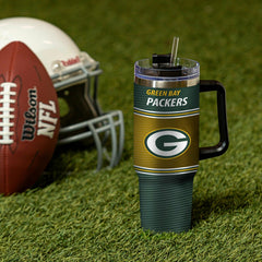 40oz Stainless Steel Canyon Cup w/ Straw, Green Bay Packers