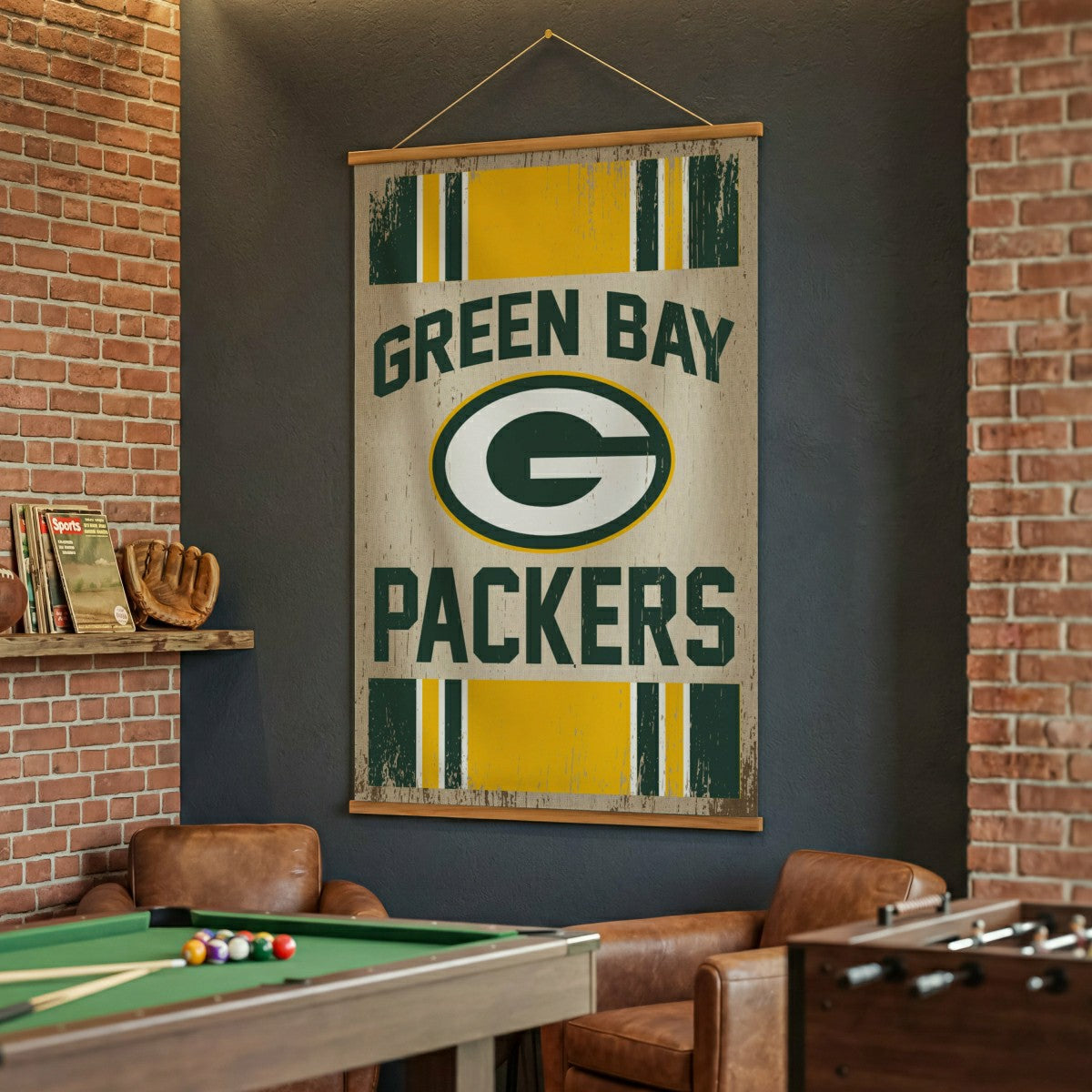Green Bay Packers, Canvas Wall Tapestry, Large, 54x36