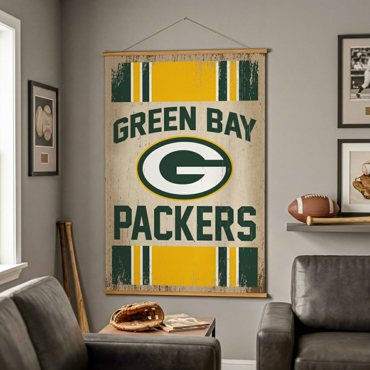 Green Bay Packers, Canvas Wall Tapestry, Large, 54x36