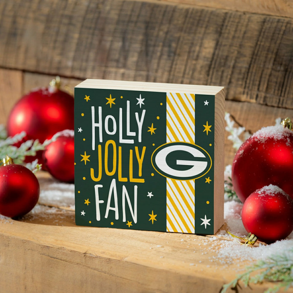 Green Bay Packers Block, Holiday, 6x6