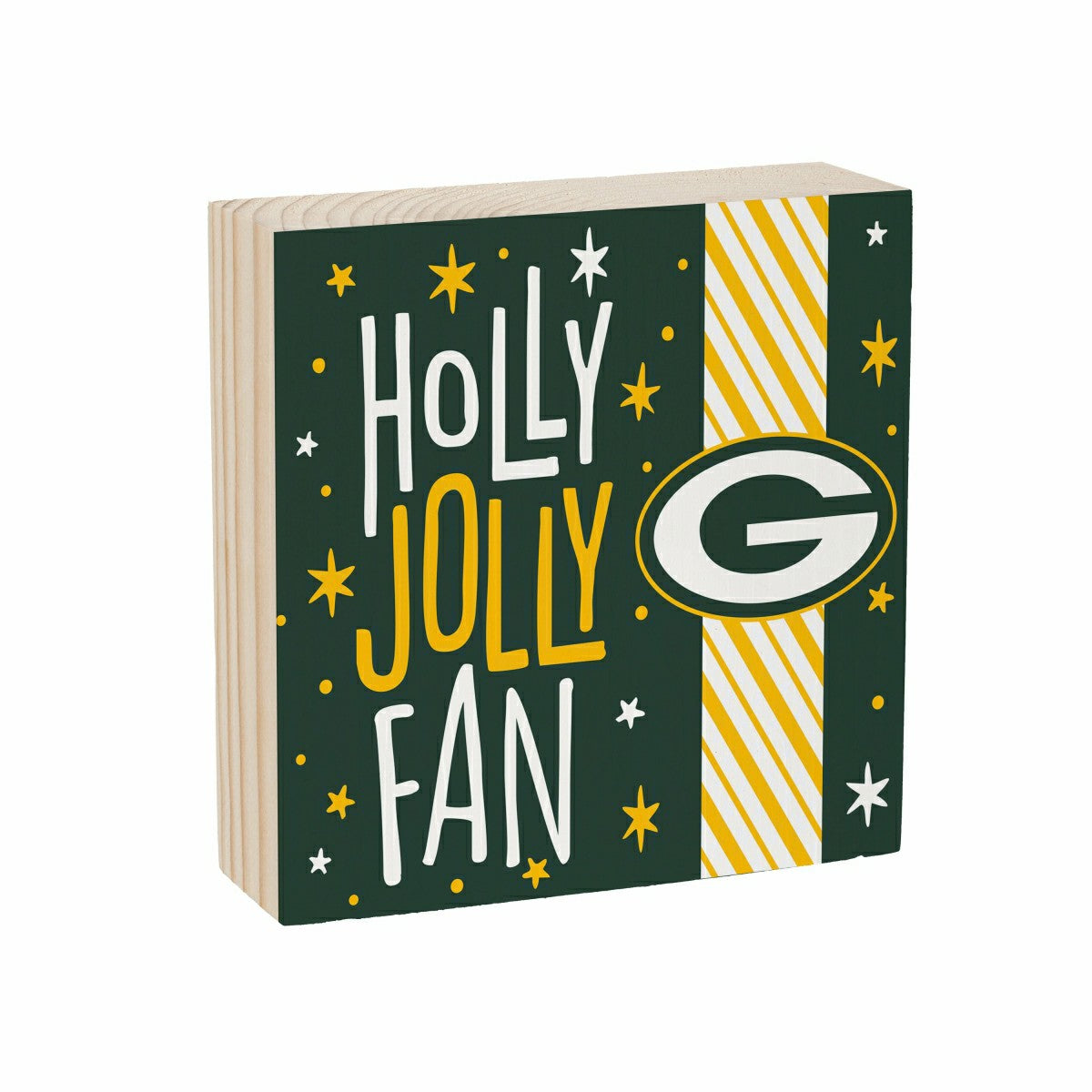 Green Bay Packers Block, Holiday, 6x6