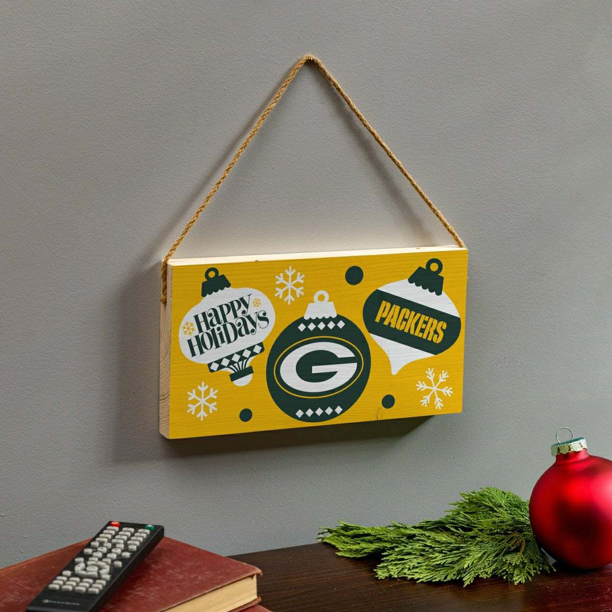 Green Bay Packers Holiday Wood Wall Sign, 6x11