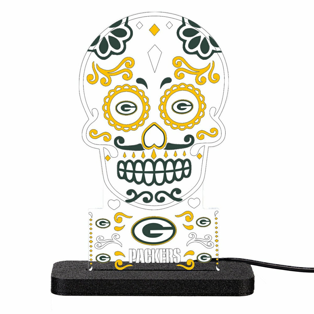 Green Bay Packers NFL Football Sugar Skull Desklite LED Decor