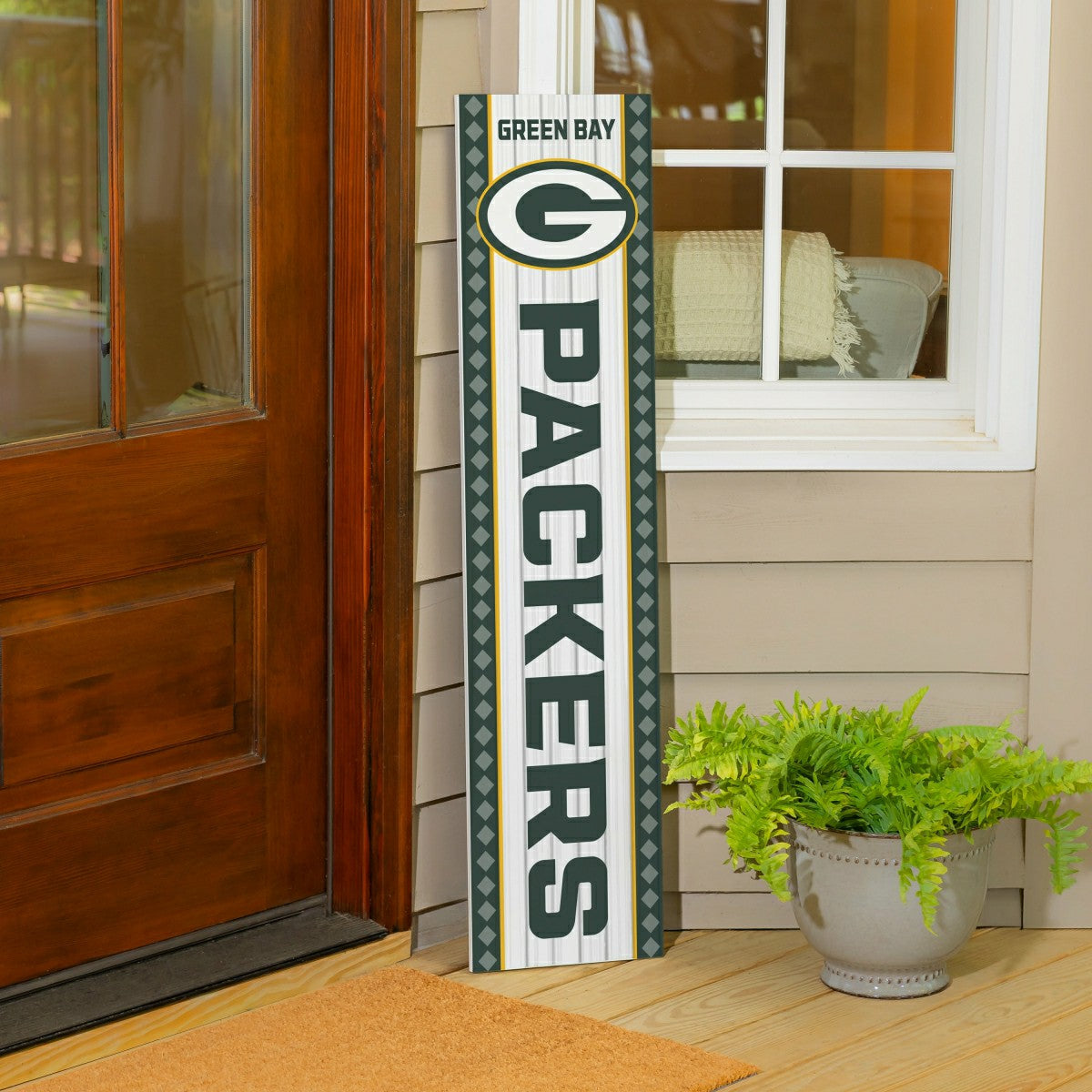 Green Bay Packers 47" Double Sided Leaner, Christmas