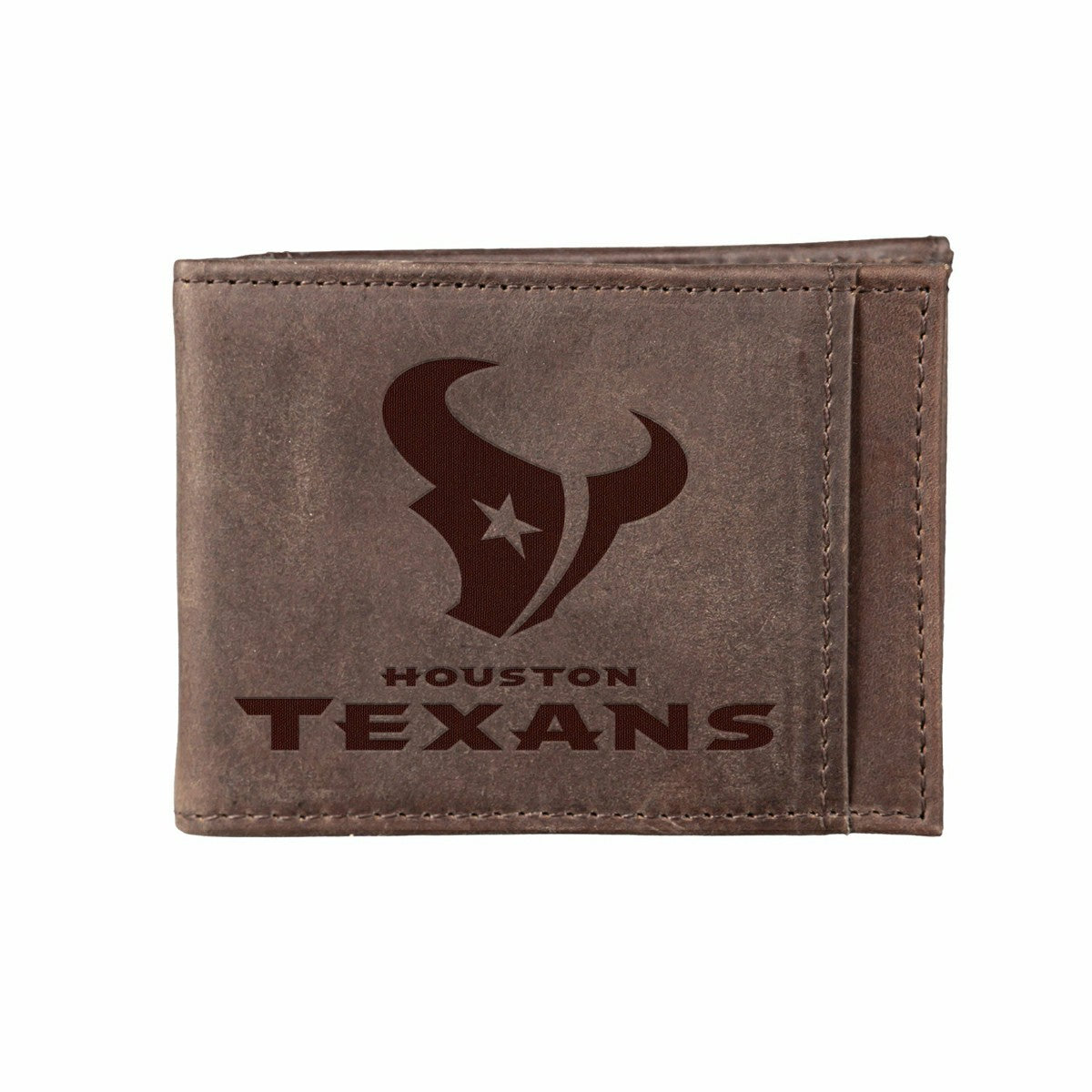 Front Pocket Wallet w/ RFID Blocking, Houston Texans, Brown