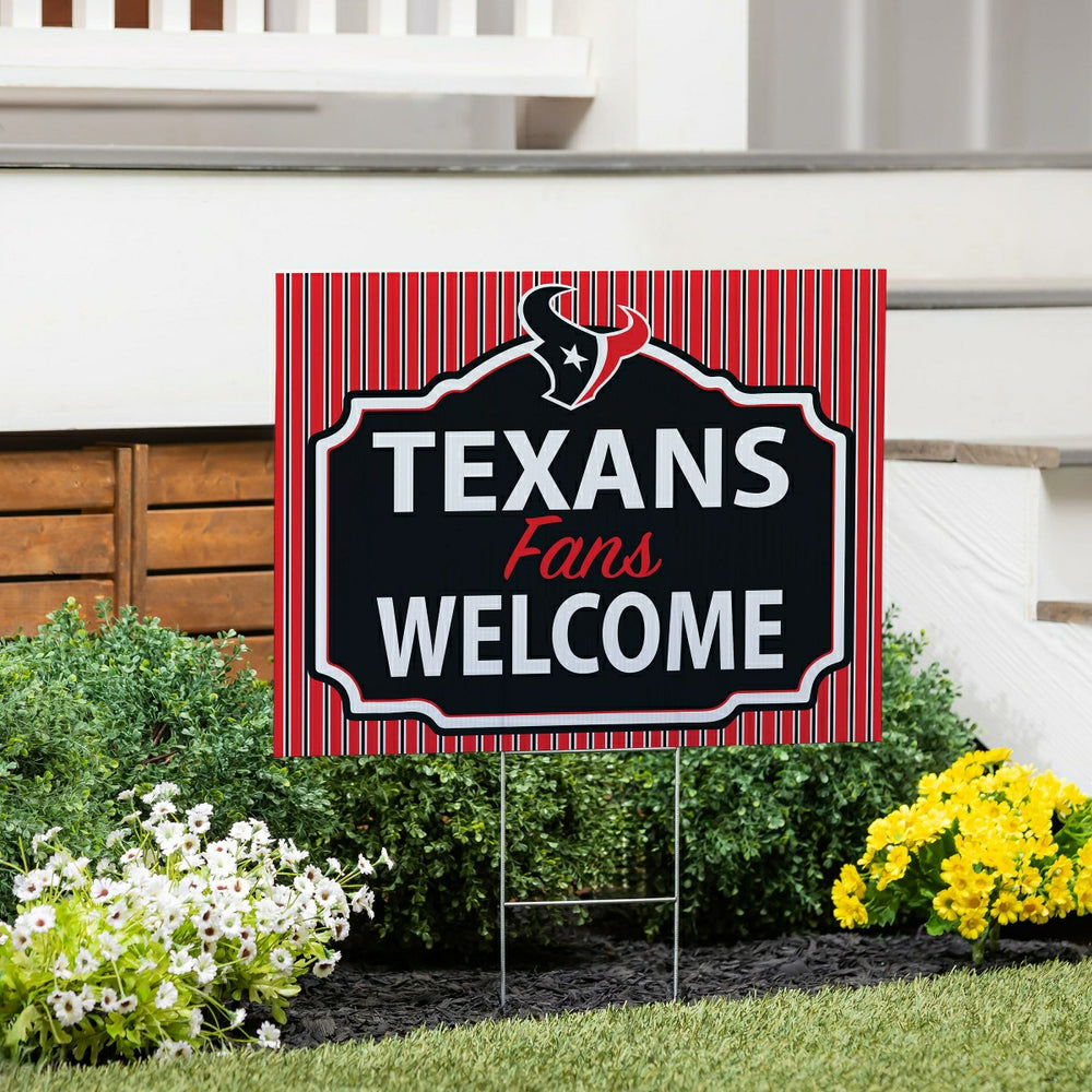 Houston Texans Coroplast Yard Sign, "Fans Welcome"