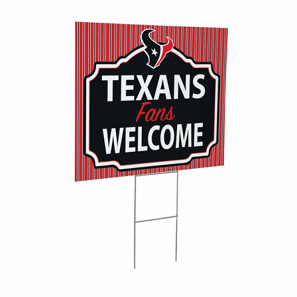 Houston Texans Coroplast Yard Sign, "Fans Welcome"
