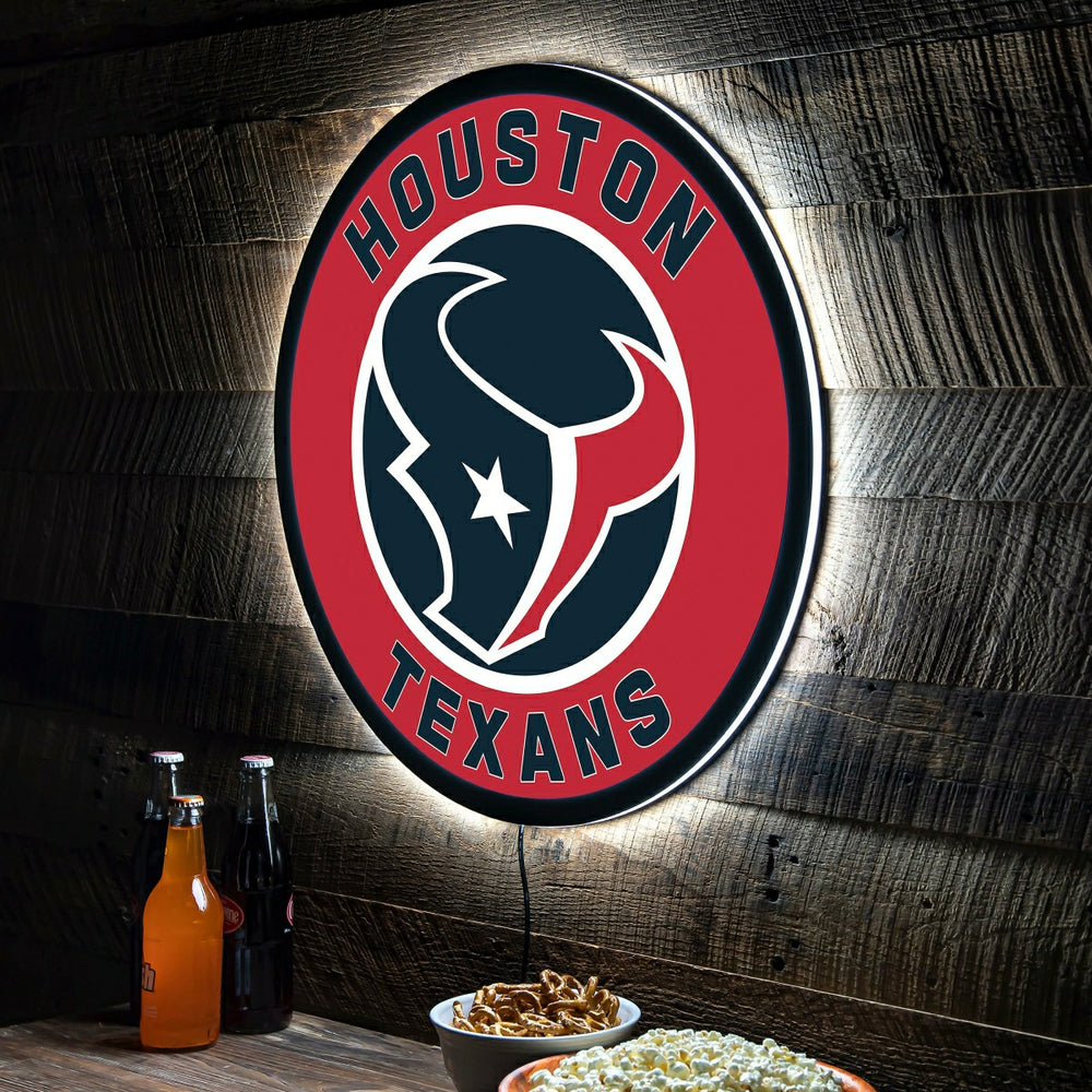 LED Wall Decor, Round, Houston Texans