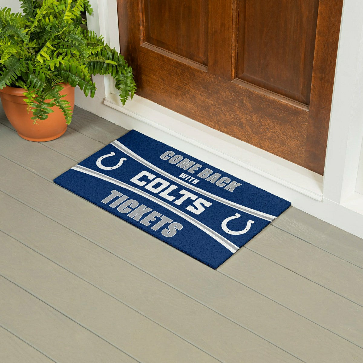 28" x 16" PVC Trapper Mat, Come Back with Tickets, Indianapolis Colts
