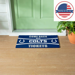28" x 16" PVC Trapper Mat, Come Back with Tickets, Indianapolis Colts