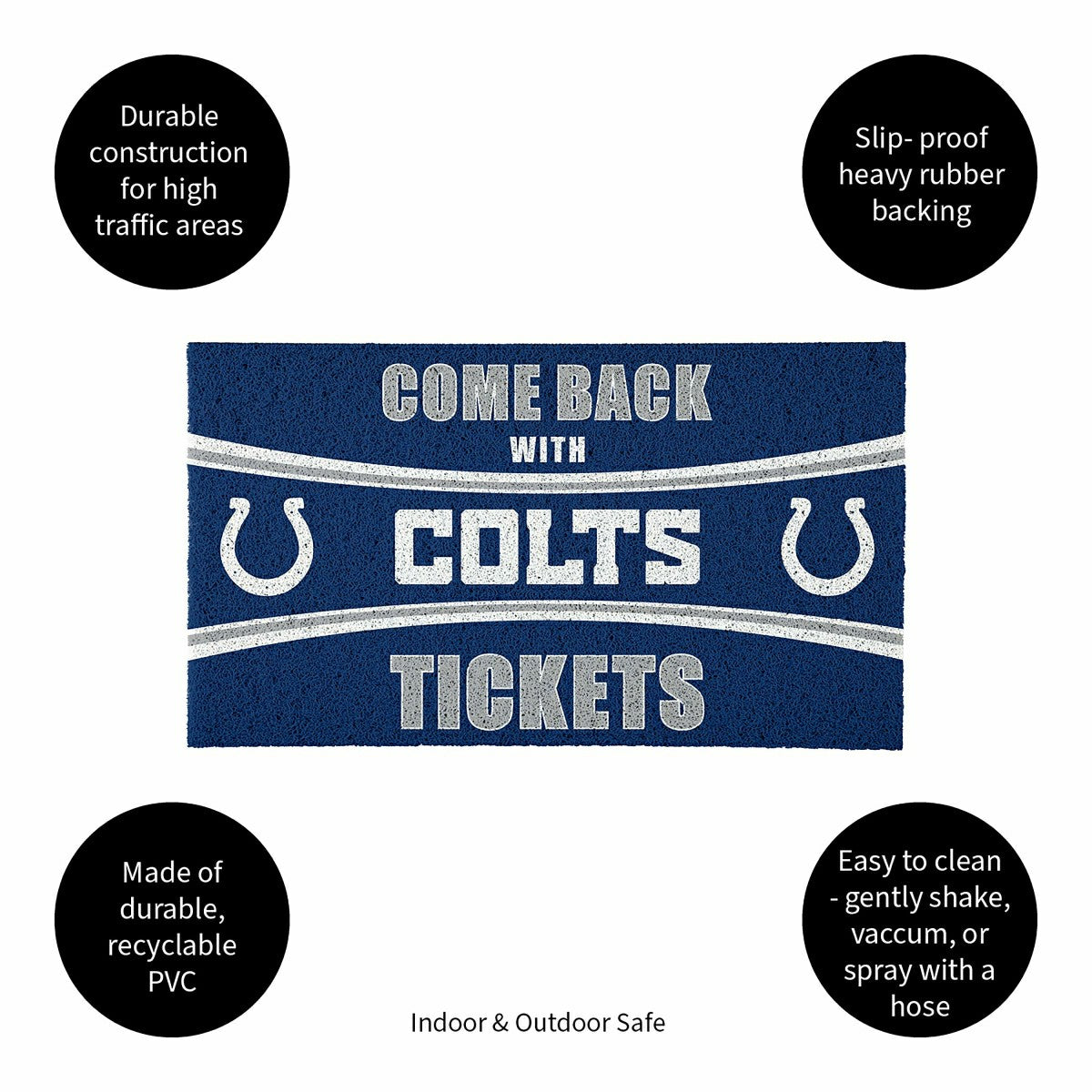 28" x 16" PVC Trapper Mat, Come Back with Tickets, Indianapolis Colts