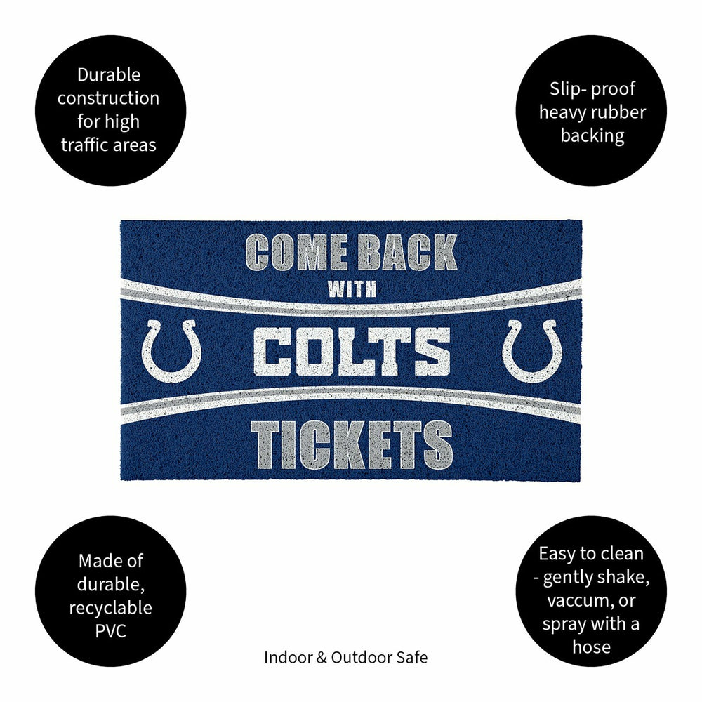 28" x 16" PVC Trapper Mat, Come Back with Tickets, Indianapolis Colts