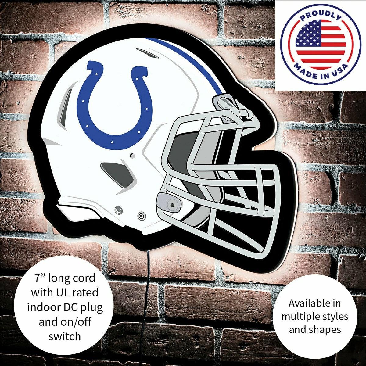 LED Wall Decor, Helmet, Indianapolis Colts