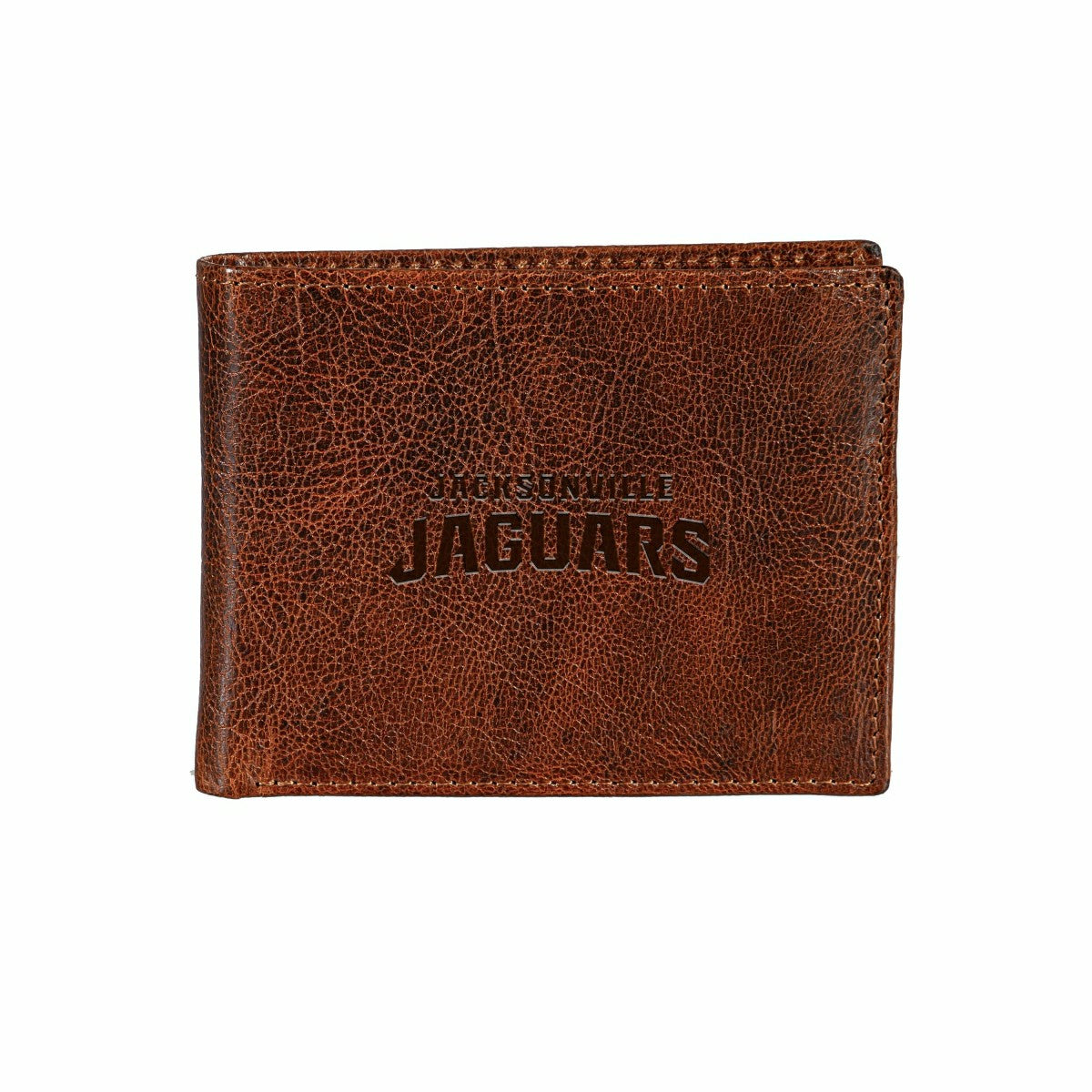 Jacksonville Jaguars, Embossed 100% Genuine Tumbled Leather Passcase B