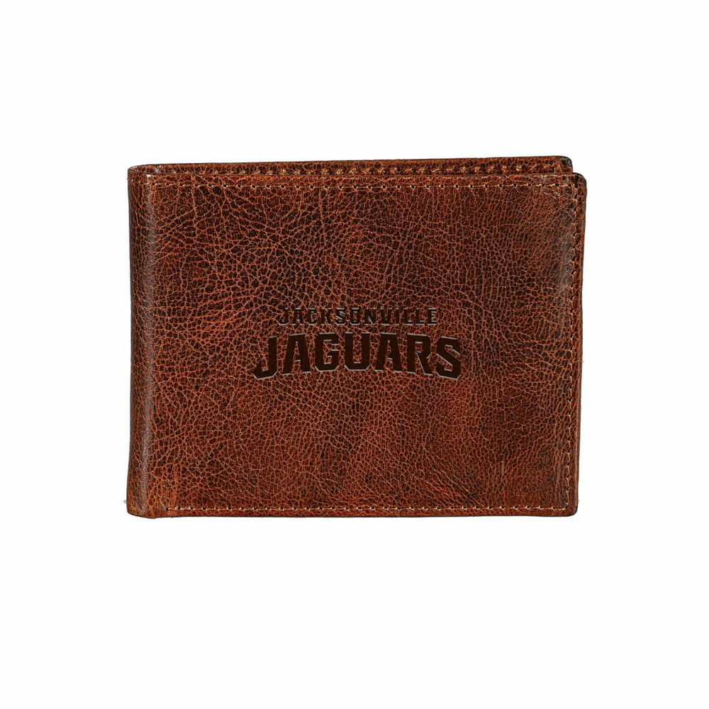 Jacksonville Jaguars, Embossed 100% Genuine Tumbled Leather Passcase B