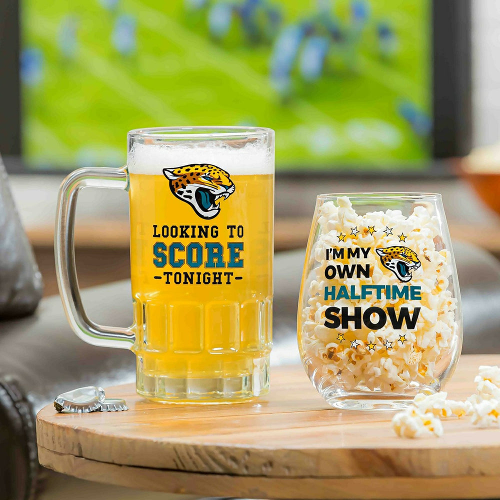 Jacksonville Jaguars, Stemless 17OZ Wine & Beer 16 OZ Gift Set