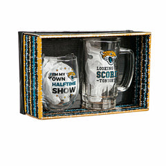 Jacksonville Jaguars, Stemless 17OZ Wine & Beer 16 OZ Gift Set