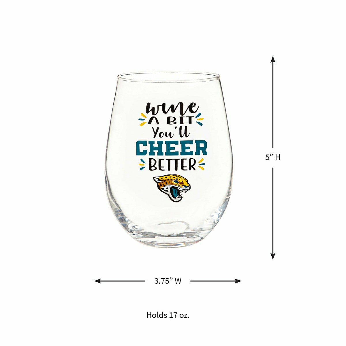 Jacksonville Jaguars, 17oz Boxed Stemless Wine