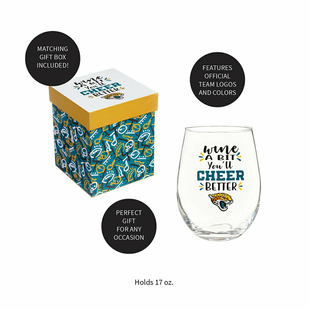 Jacksonville Jaguars, 17oz Boxed Stemless Wine