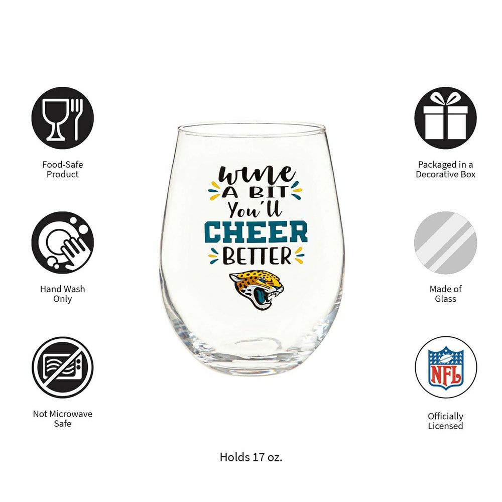 Jacksonville Jaguars, 17oz Boxed Stemless Wine