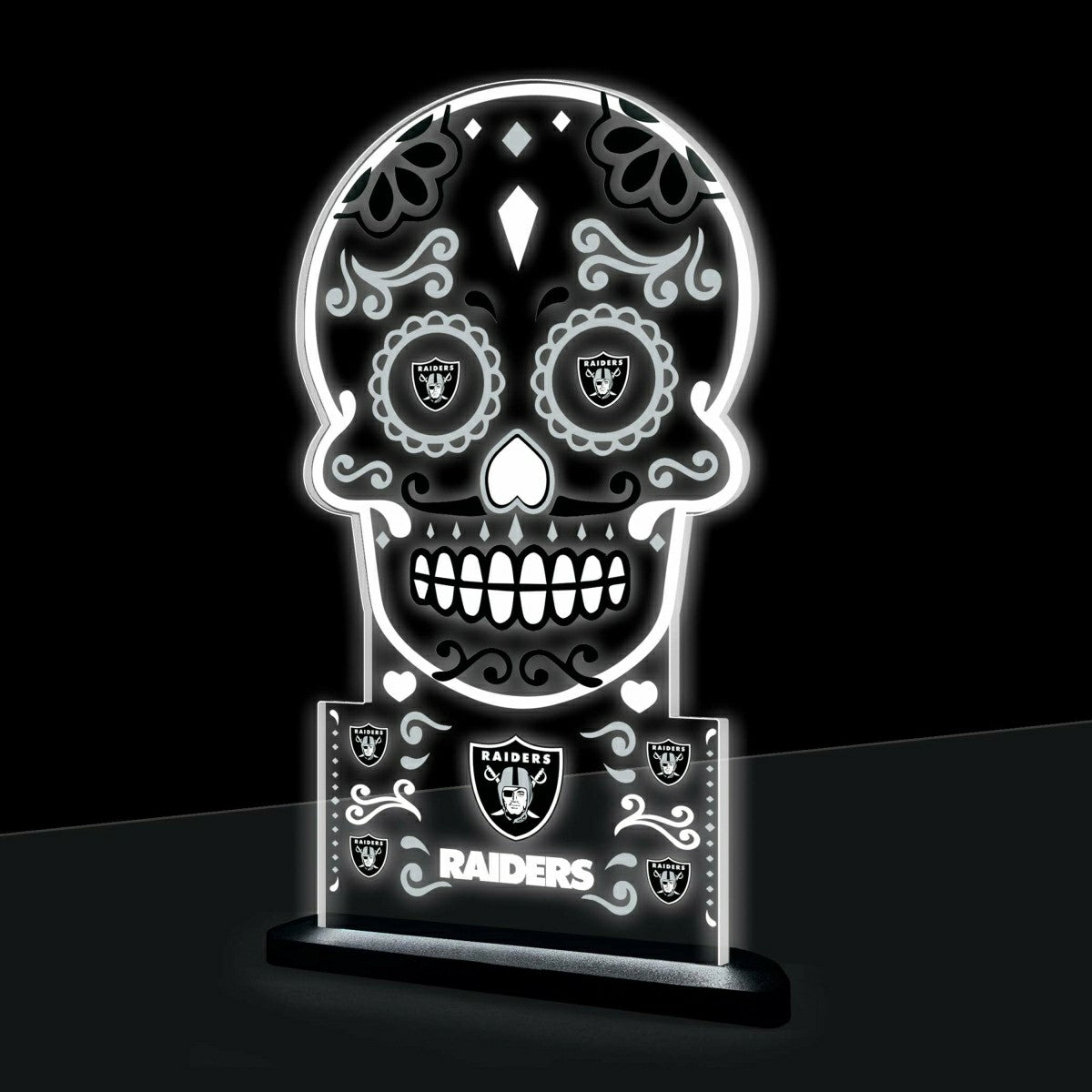 Las Vegas Raiders NFL Football Sugar Skull Desklite LED Decor