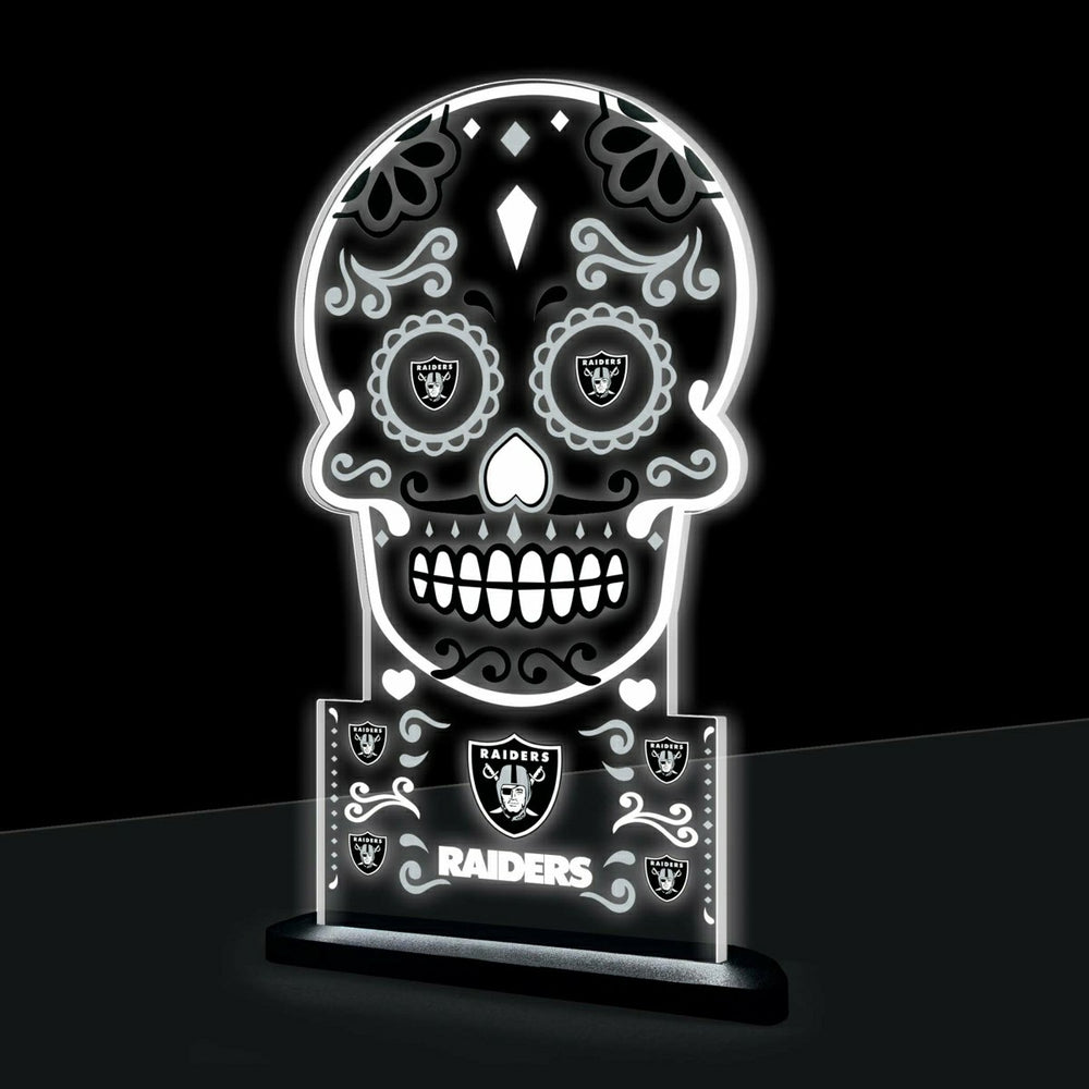 Las Vegas Raiders NFL Football Sugar Skull Desklite LED Decor
