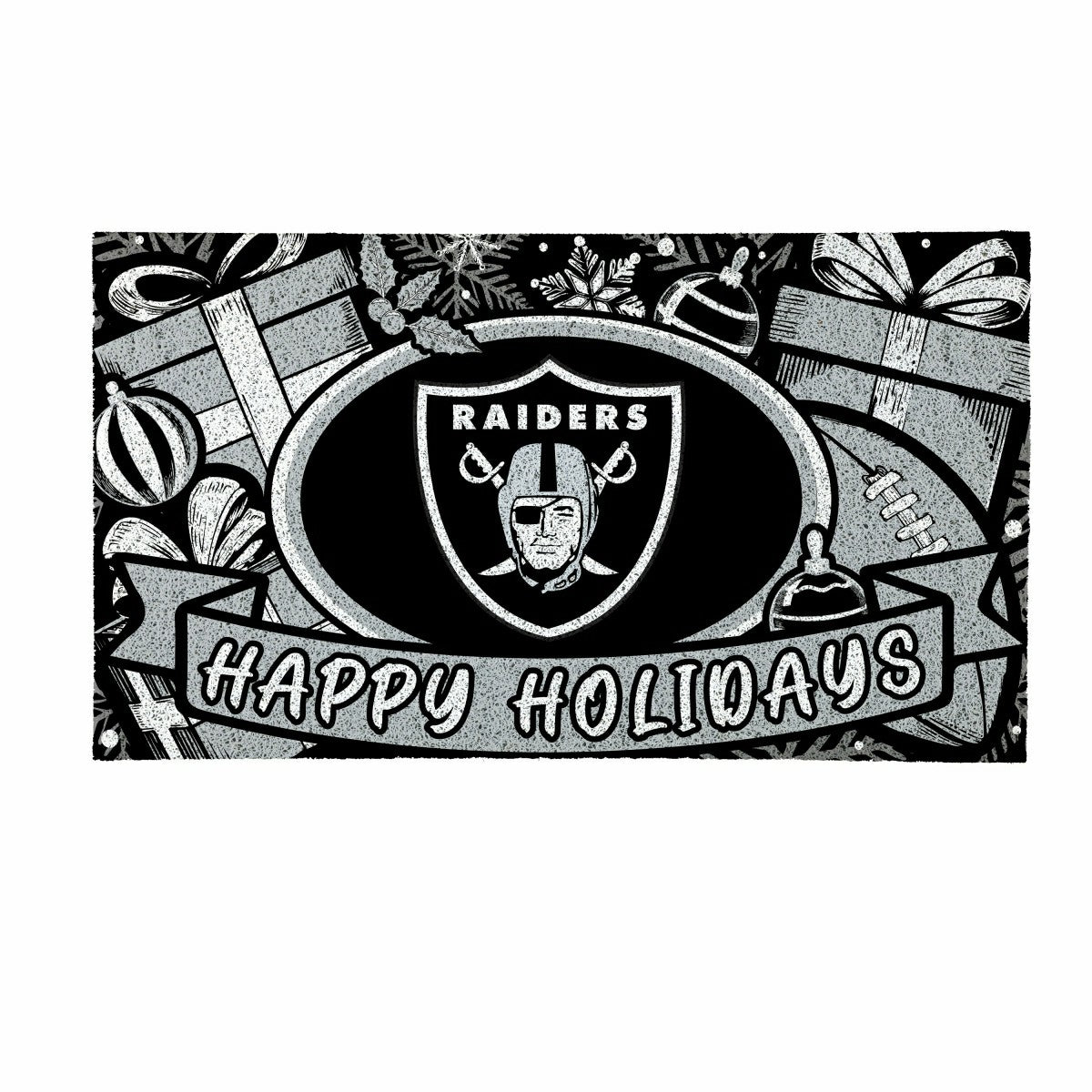 LAS VEGAS RAIDERS Holiday PVC Mat, 28"x16"