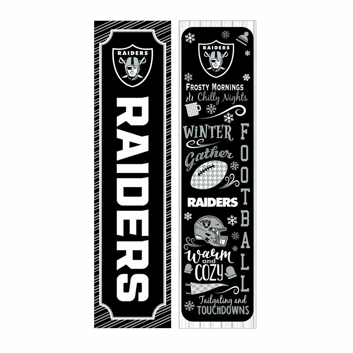 46" Double Sided Leaner, Las Vegas Raiders, Winter Seasonal