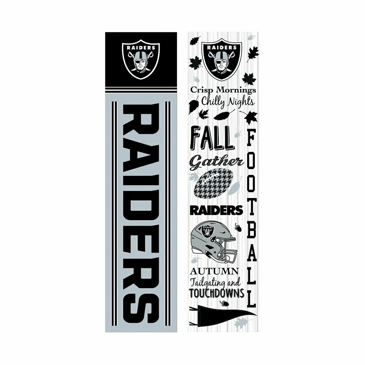 46" Double Sided Leaner, Las Vegas Raiders, Fall Seasonal