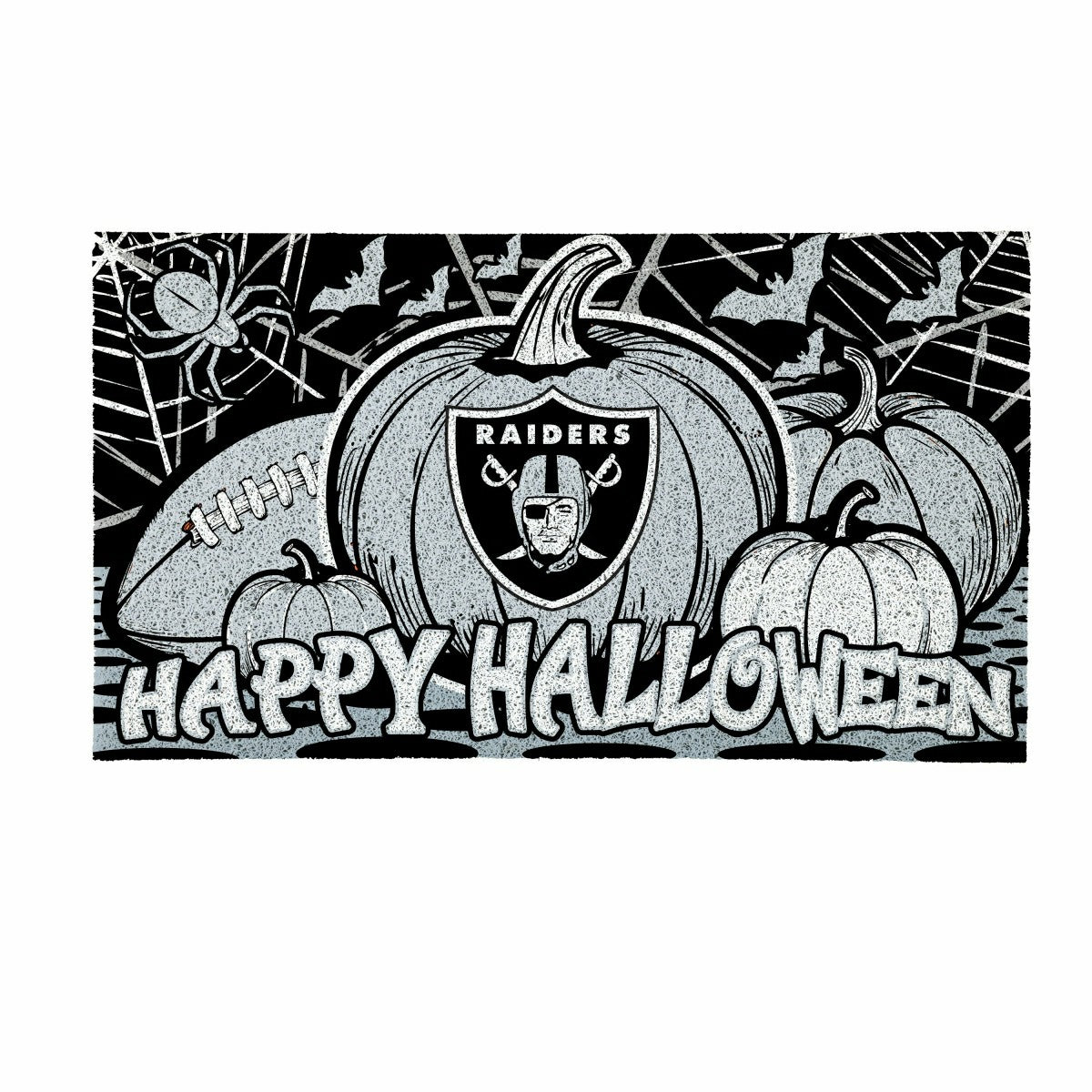 LAS VEGAS RAIDERS Halloween PVC Mat, 28"x16"