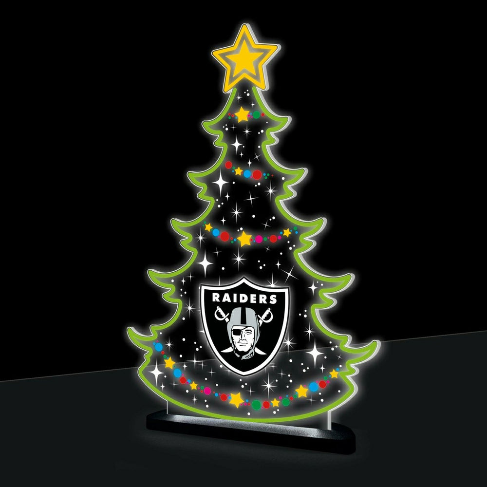 Las Vegas Raiders NFL Football Holiday Tree Desklite LED Decor