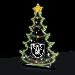 Las Vegas Raiders NFL Football Holiday Tree Desklite LED Decor