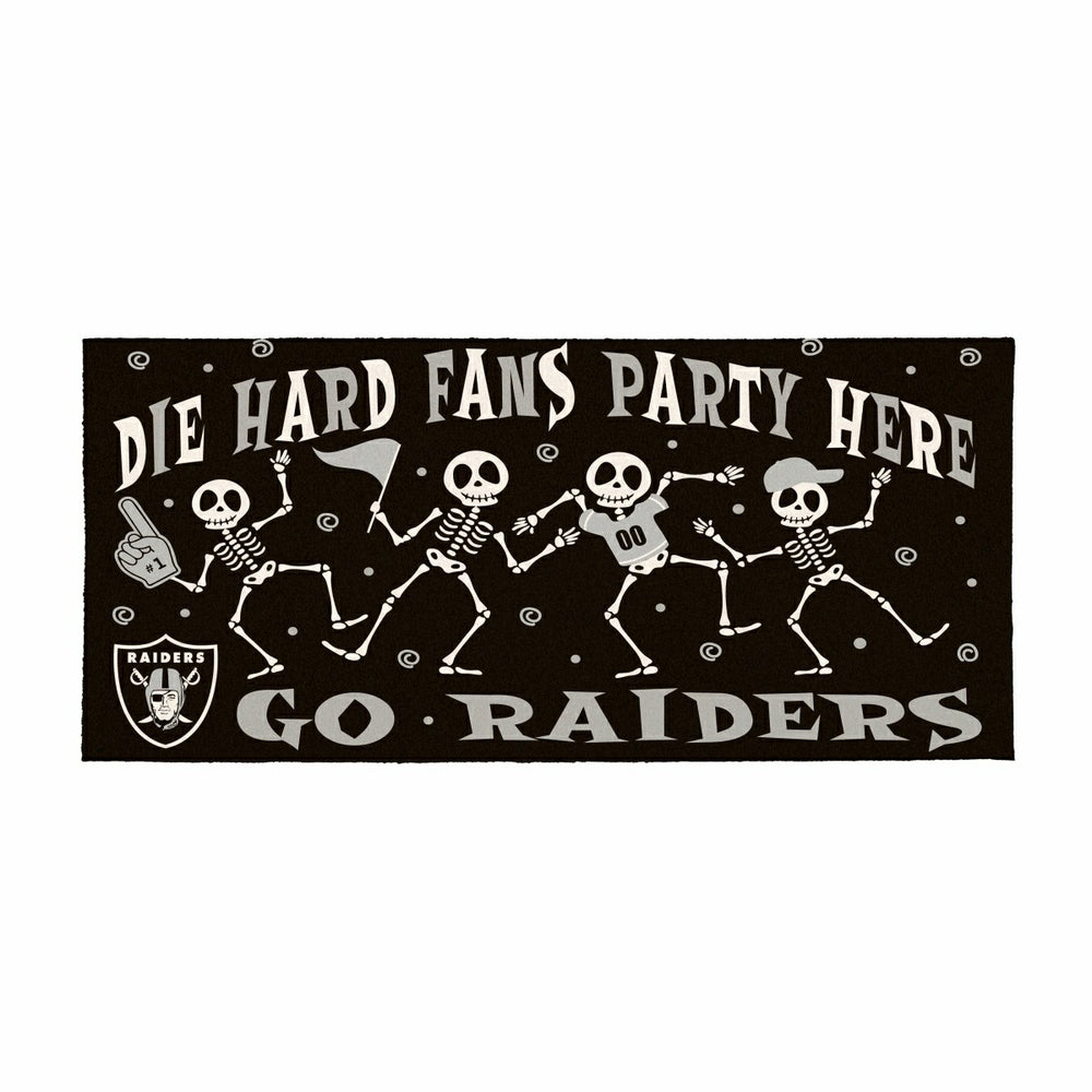 Las Vegas Raiders Flocked Coir Halloween Sassafras Switch Mat, 22"x10"