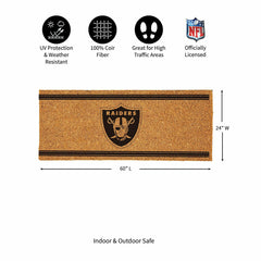 Las Vegas Raiders Extra Large One Color Coir Mat, 60"x24"