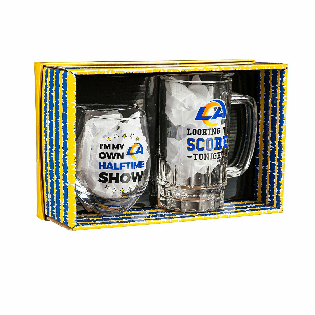 Los Angeles Rams, Stemless 17OZ Wine & Beer 16 OZ Gift Set