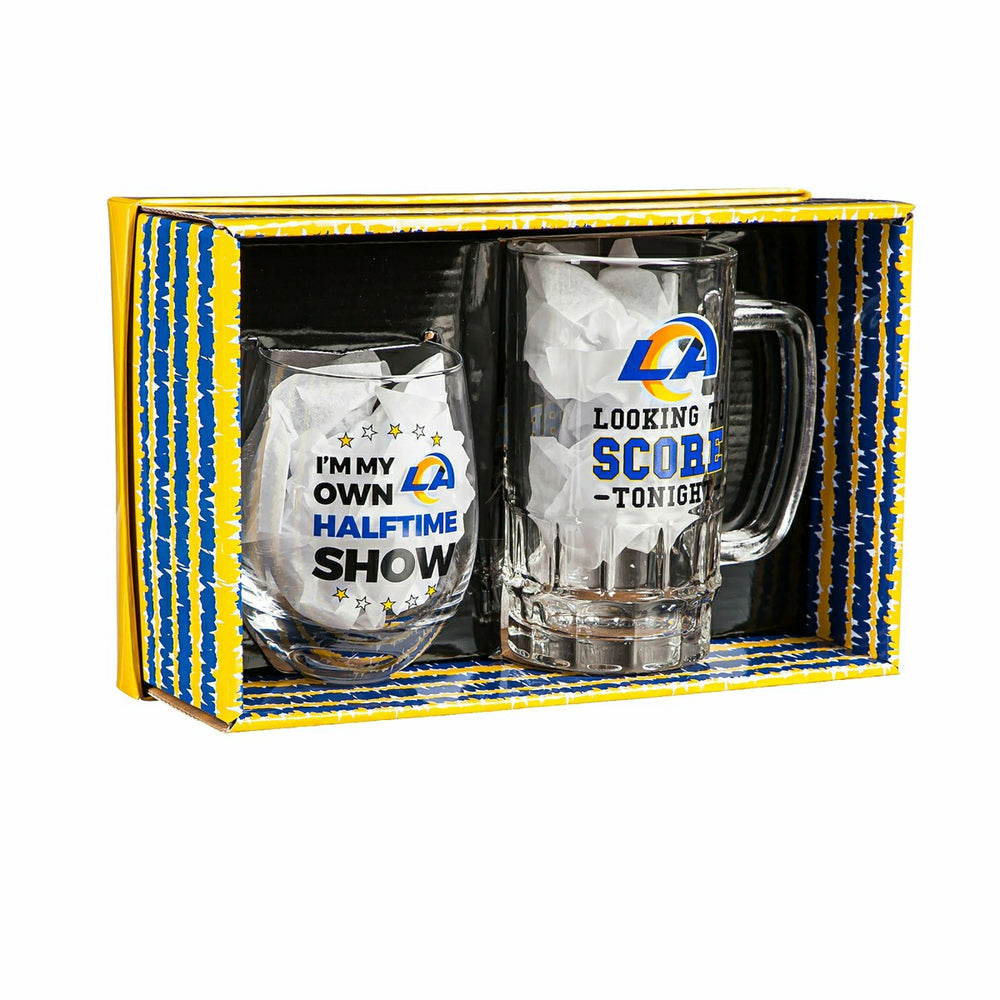Los Angeles Rams, Stemless 17OZ Wine & Beer 16 OZ Gift Set