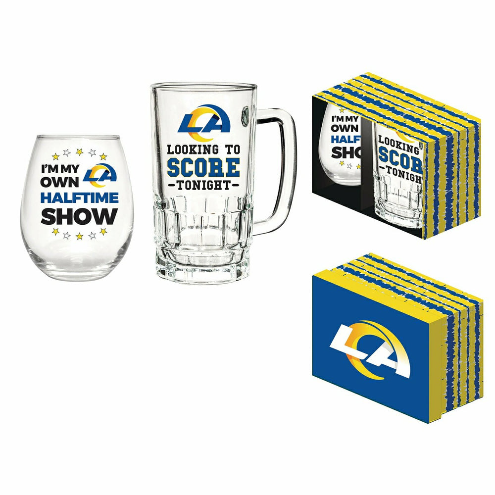 Los Angeles Rams, Stemless 17OZ Wine & Beer 16 OZ Gift Set