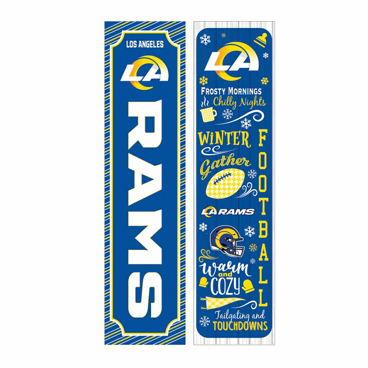 46" Double Sided Leaner, Los Angeles Rams, Winter Seasonal