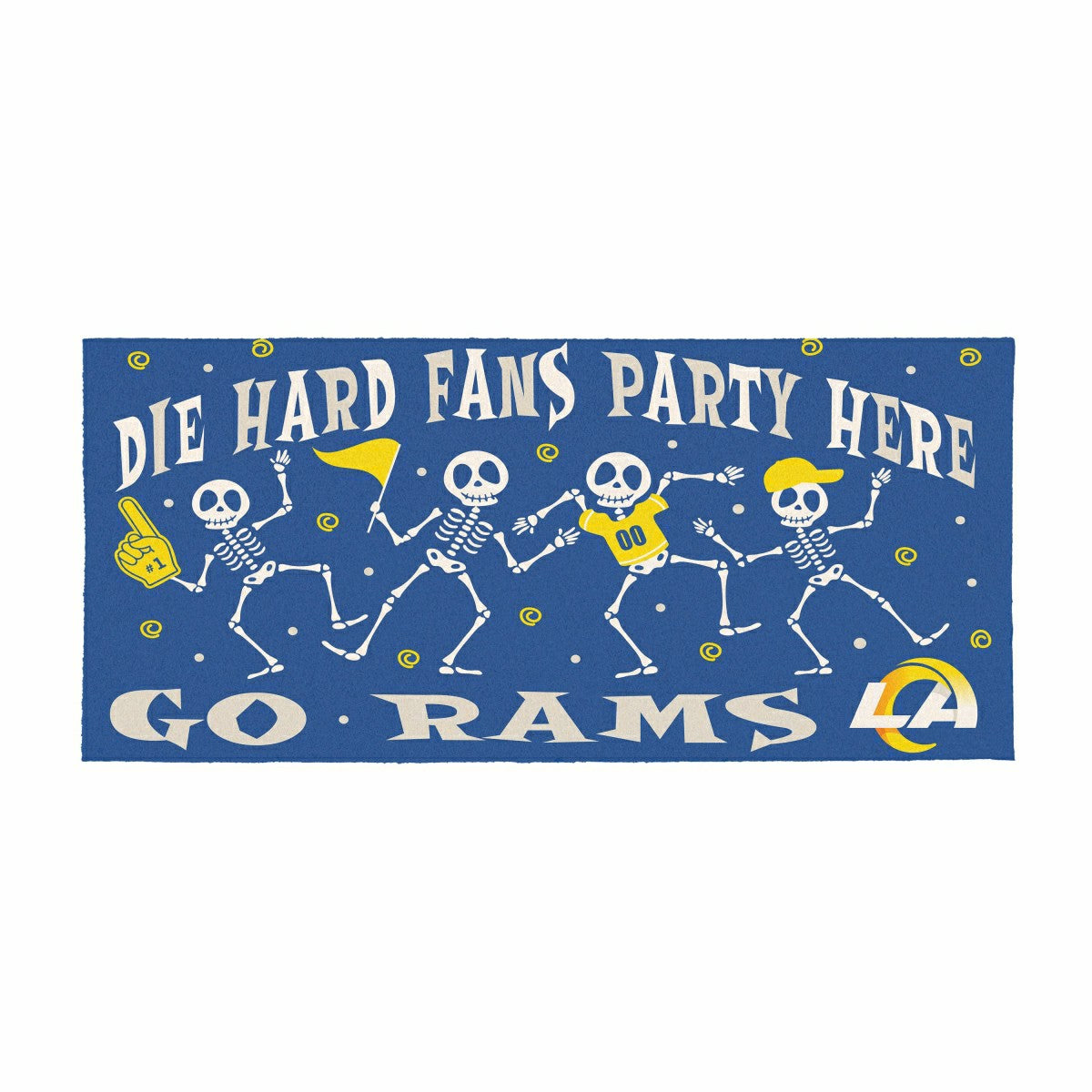 Los Angeles Rams Flocked Coir Halloween Sassafras Switch Mat, 22"x10"