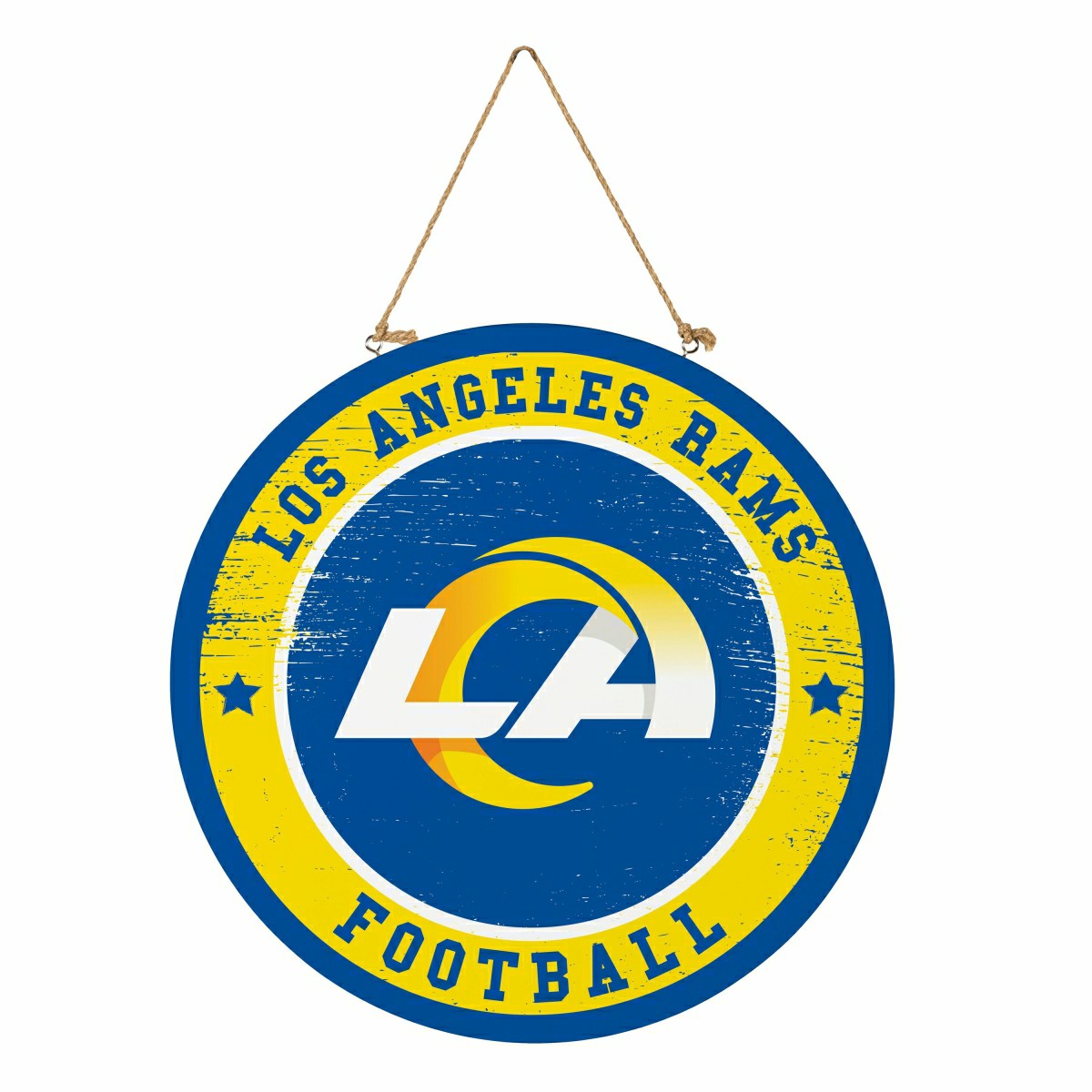 Los Angeles Rams Round Door Décor with Hanging Rope, 18x18