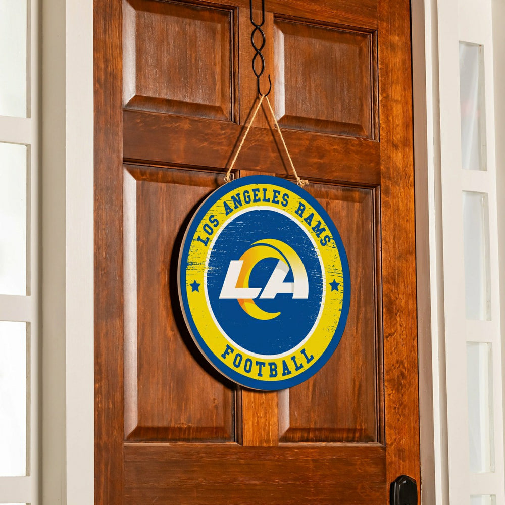 Los Angeles Rams Round Door Décor with Hanging Rope, 18x18