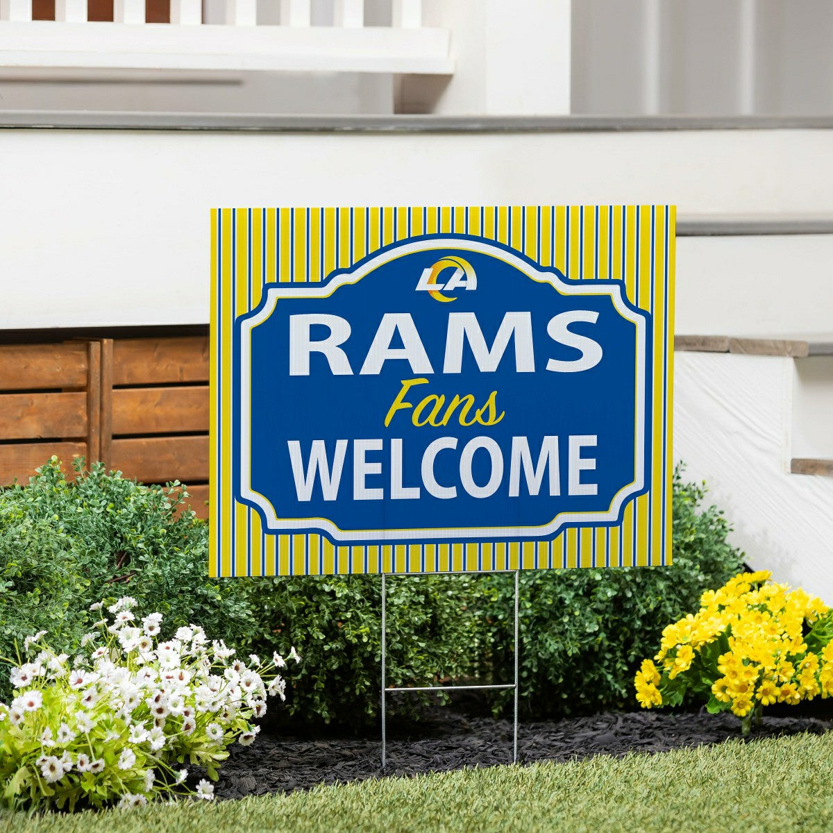 Los Angeles Rams Coroplast Yard Sign, "Fans Welcome"